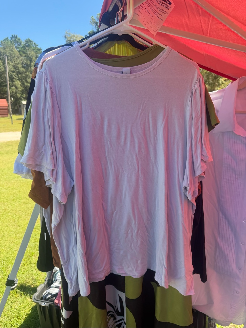 Women's Light Pink Ruffled Short Sleeve Tee